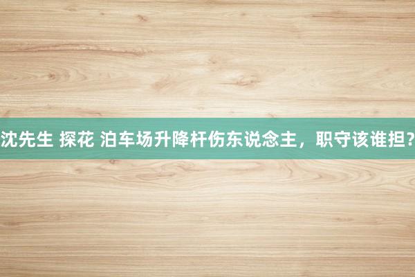 沈先生 探花 泊车场升降杆伤东说念主，职守该谁担？