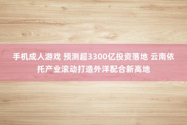 手机成人游戏 预测超3300亿投资落地 云南依托产业滚动打造外洋配合新高地