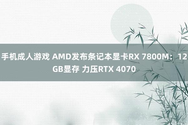 手机成人游戏 AMD发布条记本显卡RX 7800M：12GB显存 力压RTX 4070