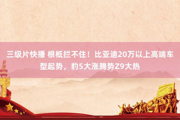 三级片快播 根柢拦不住！比亚迪20万以上高端车型起势，豹5大涨腾势Z9大热