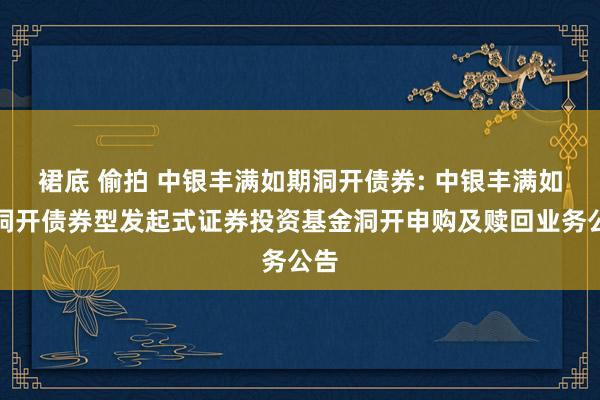 裙底 偷拍 中银丰满如期洞开债券: 中银丰满如期洞开债券型发起式证券投资基金洞开申购及赎回业务公告