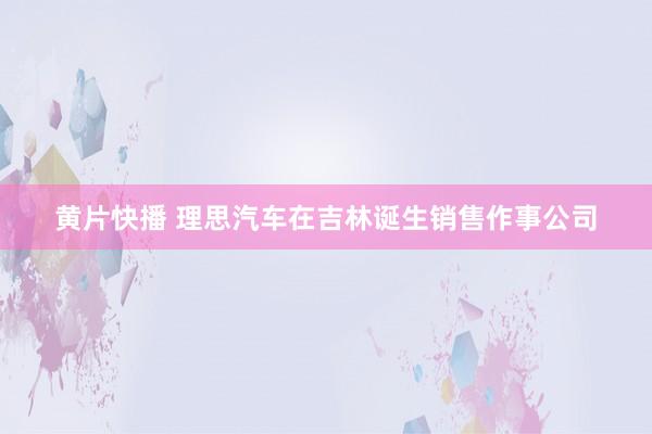 黄片快播 理思汽车在吉林诞生销售作事公司