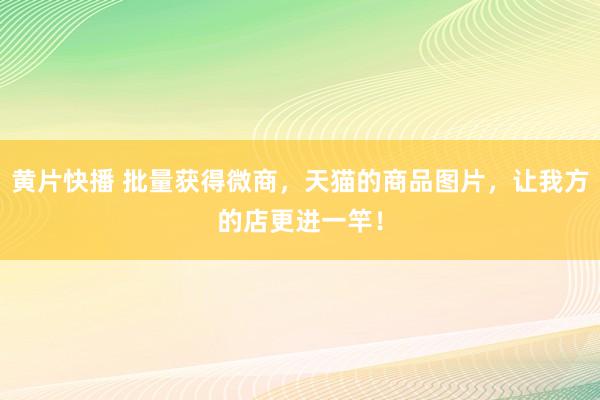 黄片快播 批量获得微商，天猫的商品图片，让我方的店更进一竿！