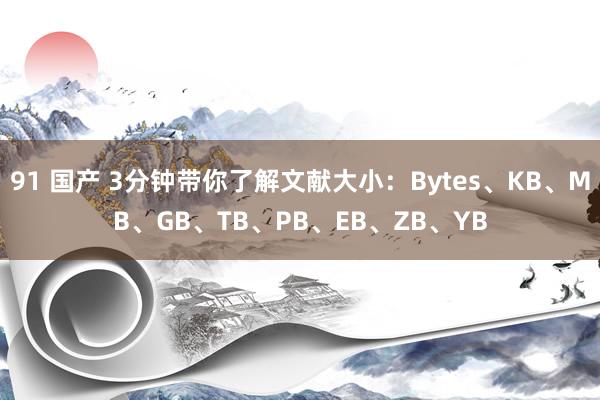 91 国产 3分钟带你了解文献大小：Bytes、KB、MB、GB、TB、PB、EB、ZB、YB