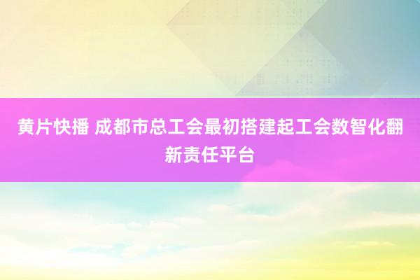 黄片快播 成都市总工会最初搭建起工会数智化翻新责任平台