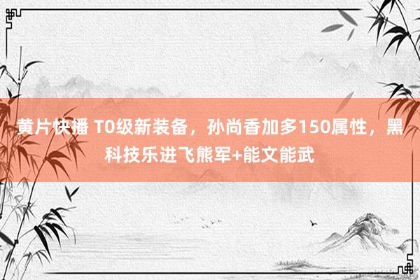 黄片快播 T0级新装备，孙尚香加多150属性，黑科技乐进飞熊军+能文能武