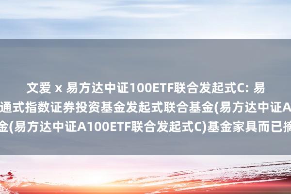 文爱 x 易方达中证100ETF联合发起式C: 易方达中证A100往来型灵通式指数证券投资基金发起式联合基金(易方达中证A100ETF联合发起式C)基金家具而已摘抄更新