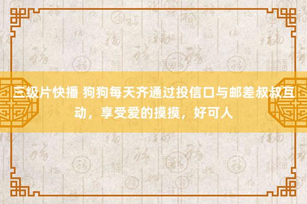 三级片快播 狗狗每天齐通过投信口与邮差叔叔互动，享受爱的摸摸，好可人