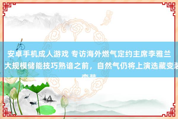 安卓手机成人游戏 专访海外燃气定约主席李雅兰：大规模储能技巧熟谙之前，自然气仍将上演选藏变装