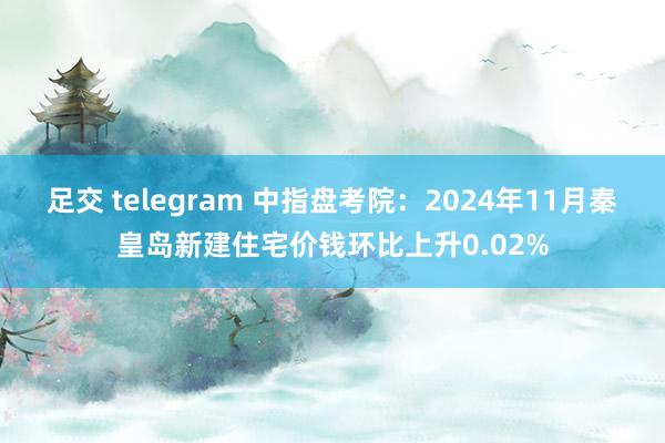 足交 telegram 中指盘考院：2024年11月秦皇岛新建住宅价钱环比上升0.02%