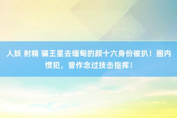 人妖 射精 骗王星去缅甸的颜十六身份被扒！圈内惯犯，曾作念过技击指挥！