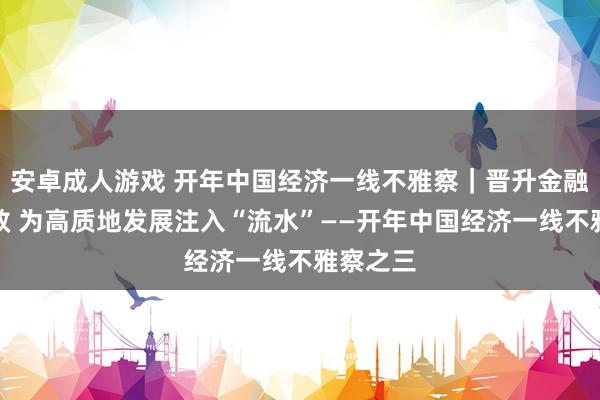 安卓成人游戏 开年中国经济一线不雅察｜晋升金融做事质效 为高质地发展注入“流水”——开年中国经济一线不雅察之三