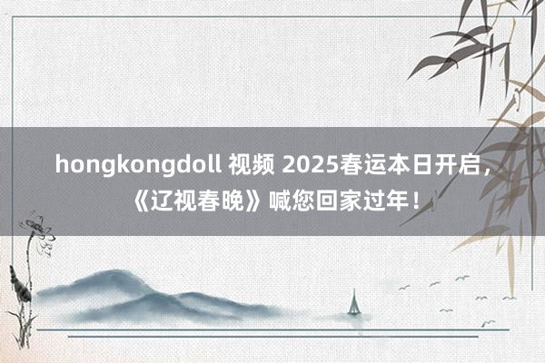 hongkongdoll 视频 2025春运本日开启，《辽视春晚》喊您回家过年！